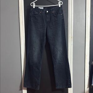 ZARA Faded Black Straight Leg Jeans Size: 8 Inseam: 33”
